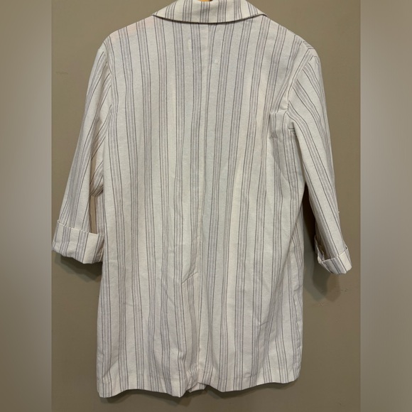 PULL & BEAR Cotton Blend Striped Blazer - Picture 6 of 11